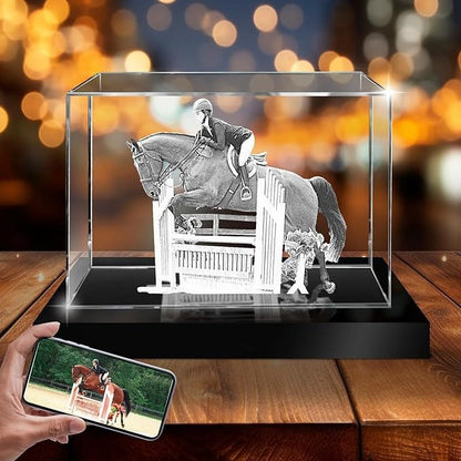 Personalized 3D Laser Crystal Sculpture Custom Photo Memorial Gift