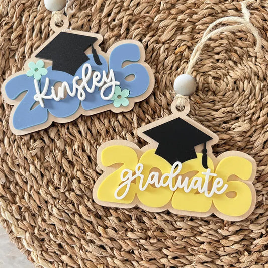 Custom Name & Year Graduate Acrylic Car Charm