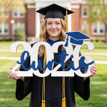 Custom Name 2026 Graduation Wooden Sign Senior Grad Photo Prop
