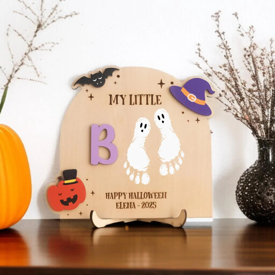 Custom initial My Little Boo wooden