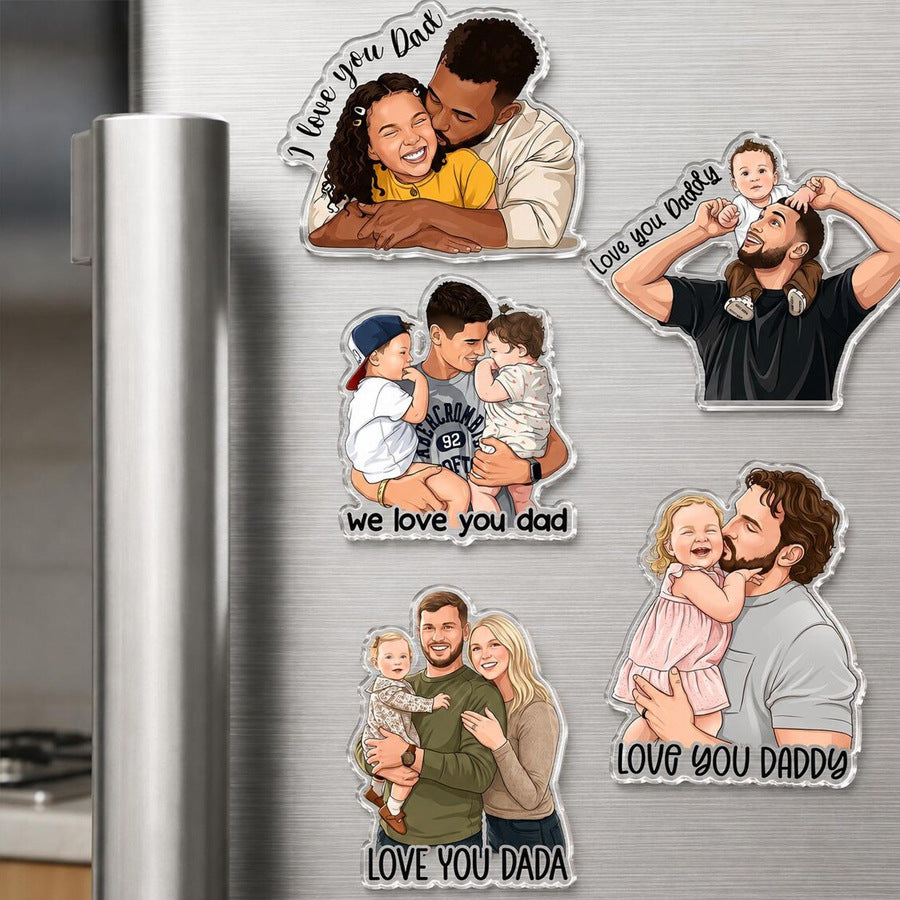 Diverse personalized family cartoon acrylic fridge magnet gift collection