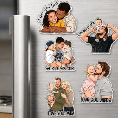 Diverse personalized family cartoon acrylic fridge magnet gift collection