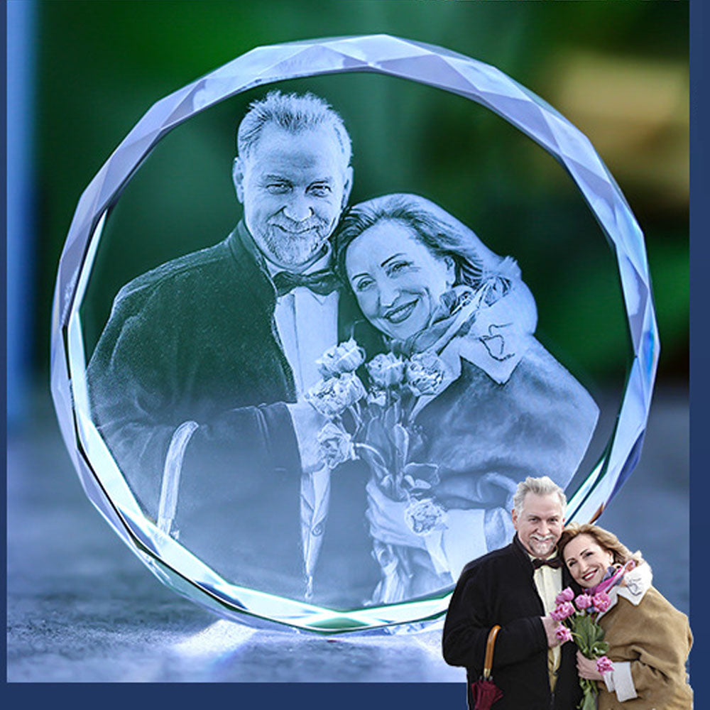 Family Memorial Crystal Photo Keepsake