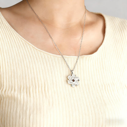 Collarbone wearing effect of brass engraved baby footprint birthstone necklace with plain inner wear