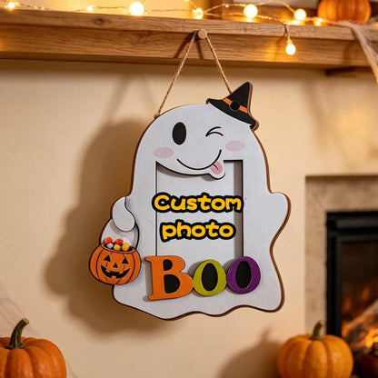 Boo wooden picture frame Halloween decor