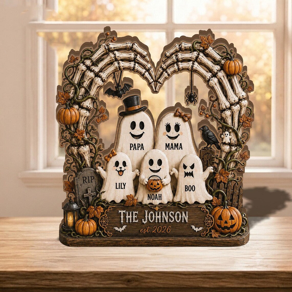 Custom Ghost Family Wooden Sign