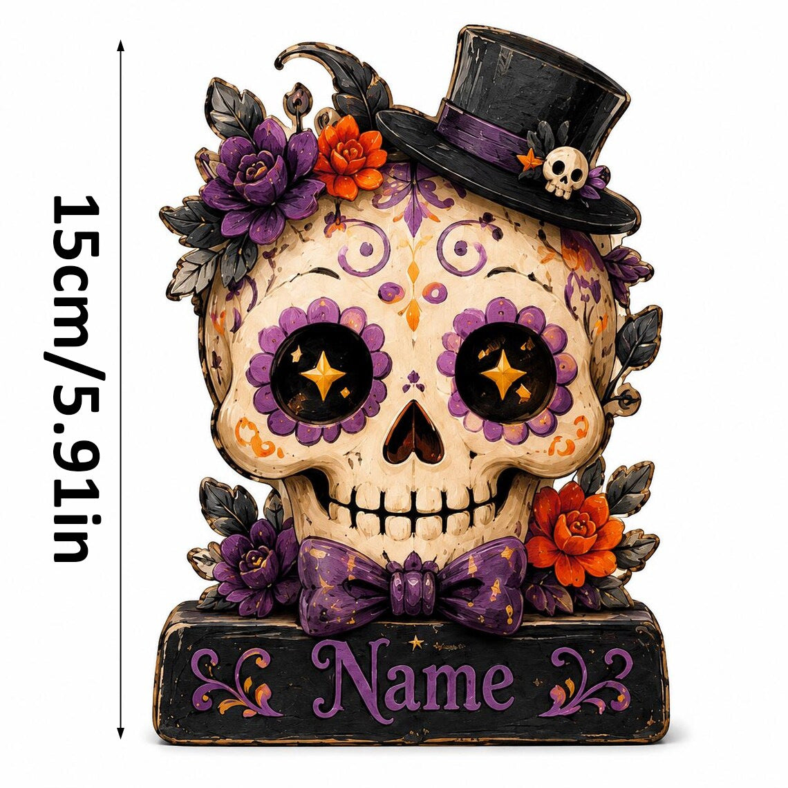 Cute bow tie bat personalized wooden Halloween