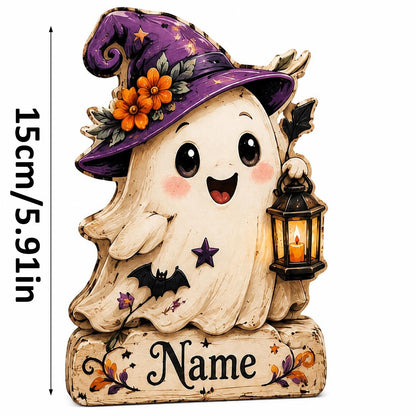 lantern personalized wooden Halloween standing decor