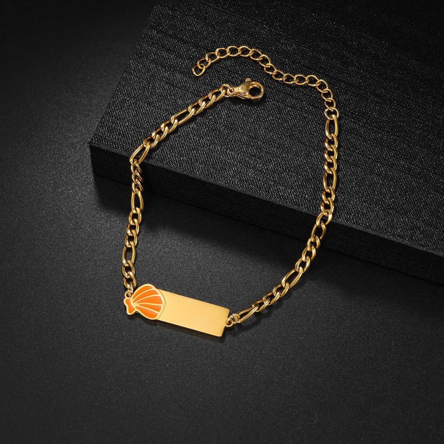 personalized gold name bar bracelet, ultra-light adjustable paperclip chain wrist accessory