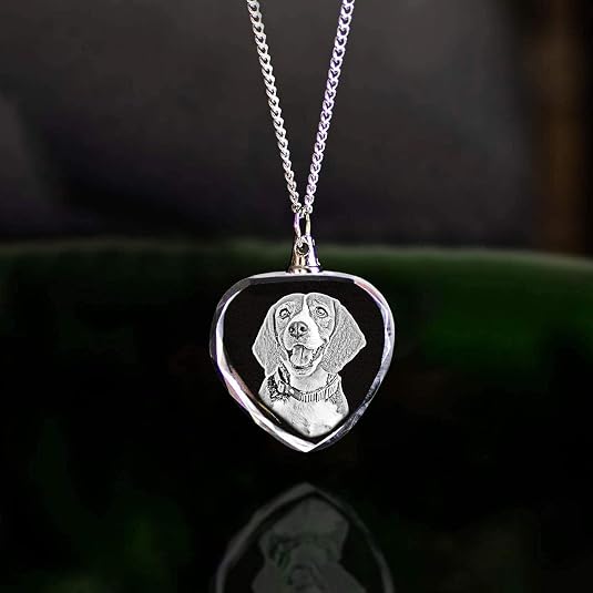 Keepsake Personalized Photo Crystal Heart Necklace