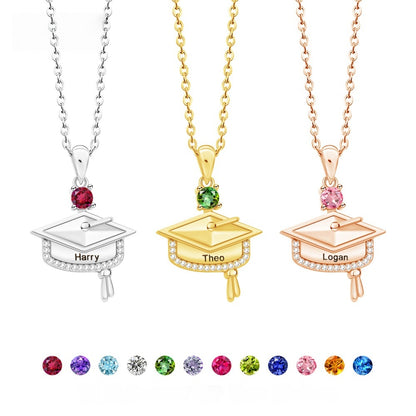 Three-tone brass graduation necklaces matched with full spectrum birthstone zircon color selection chart