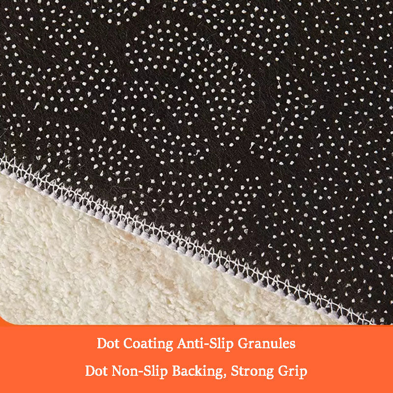 Black dotted non-slip plastic backing for custom pet portrait faux cashmere rug, anti slip for hardwood floor