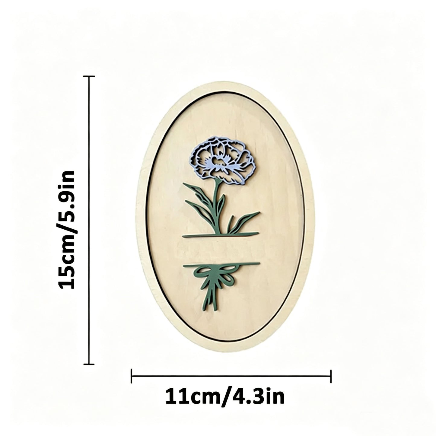 personalized flower oval wood plaque