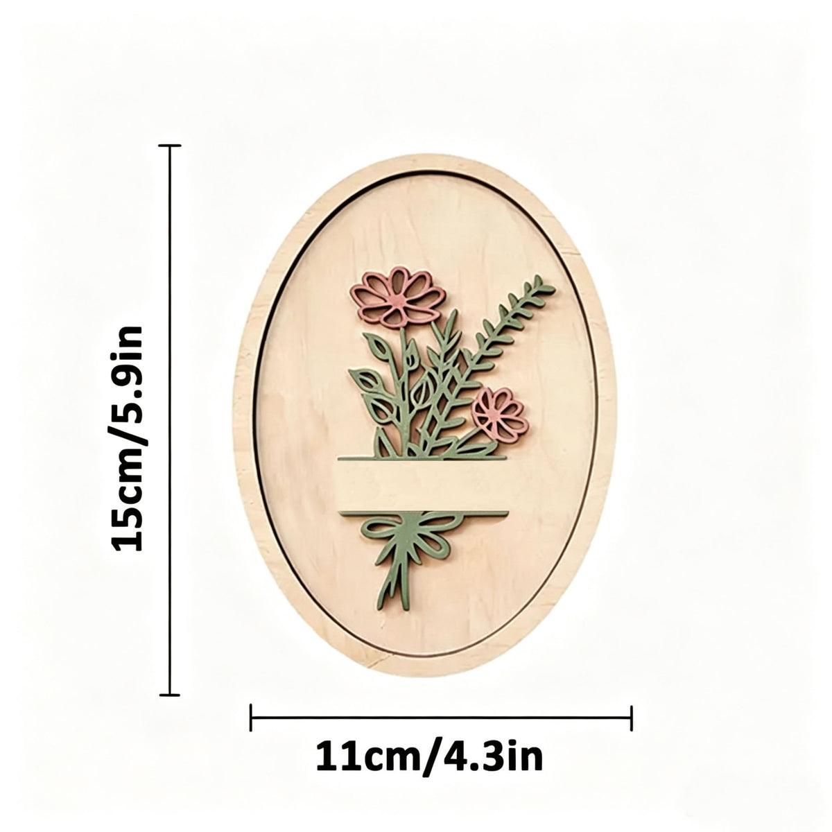 oval layered floral wood sign dimension