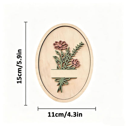 oval layered floral wood sign dimension