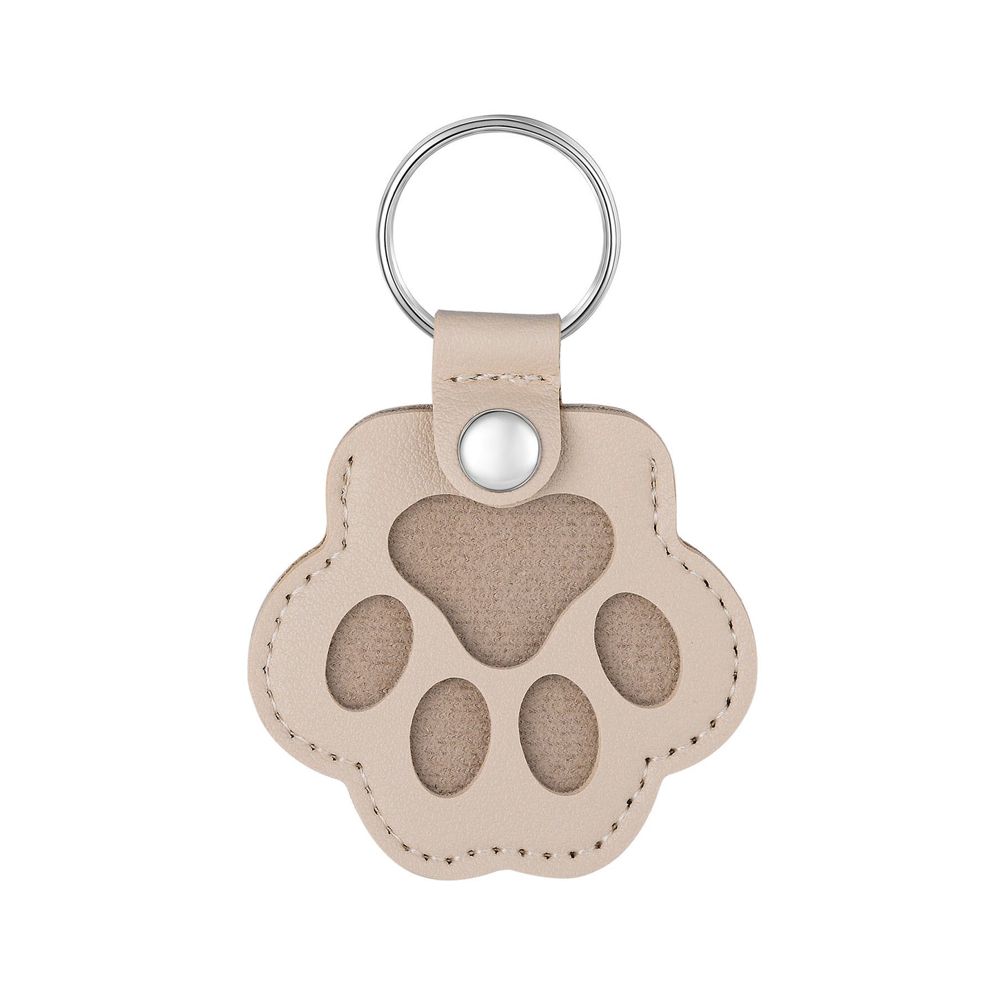 Paw Print PU Leather Pet Keychain, Custom Pet Portrait Keyring Blank