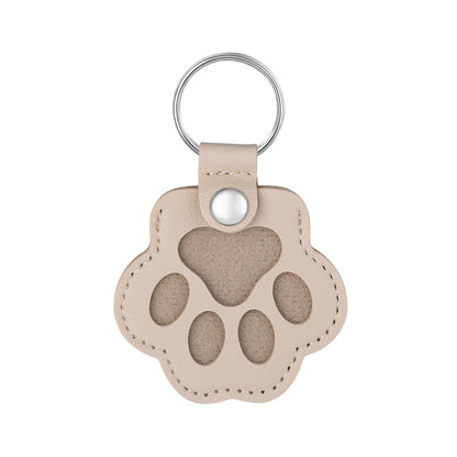 Paw Print PU Leather Pet Keychain, Custom Pet Portrait Keyring Blank