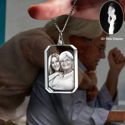 Keepsake Custom Photo Rectangular Crystal Necklace