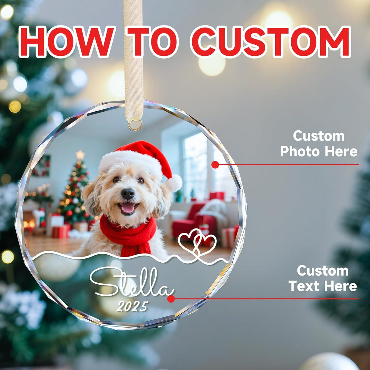 Step-by-step custom guide for personalized pet photo ornament