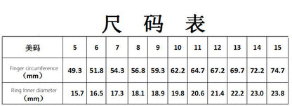 US standard size measurement chart for personalized hidden photo titanium signet ring