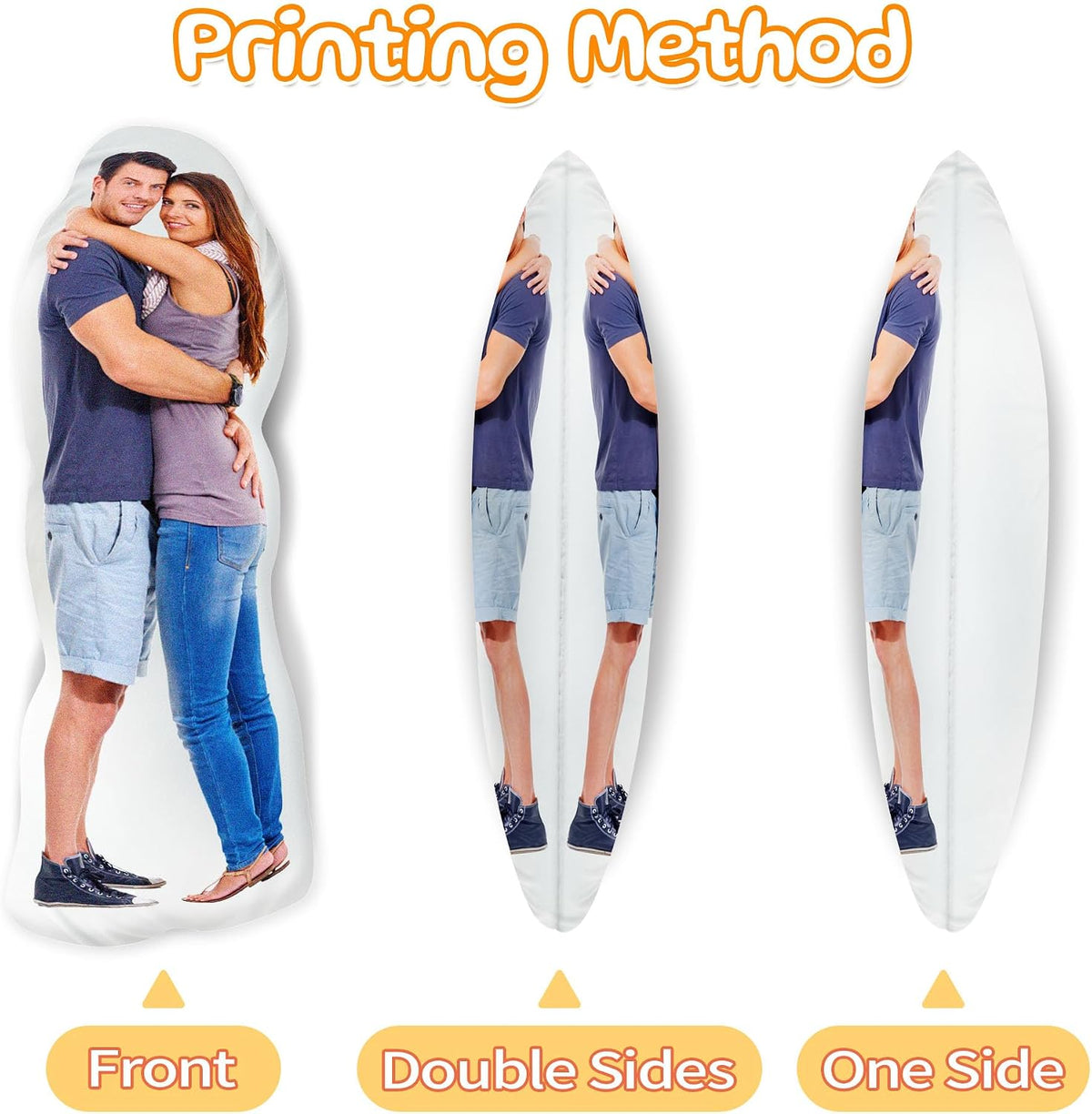 Single double sided printing options comparison for custom face pillow