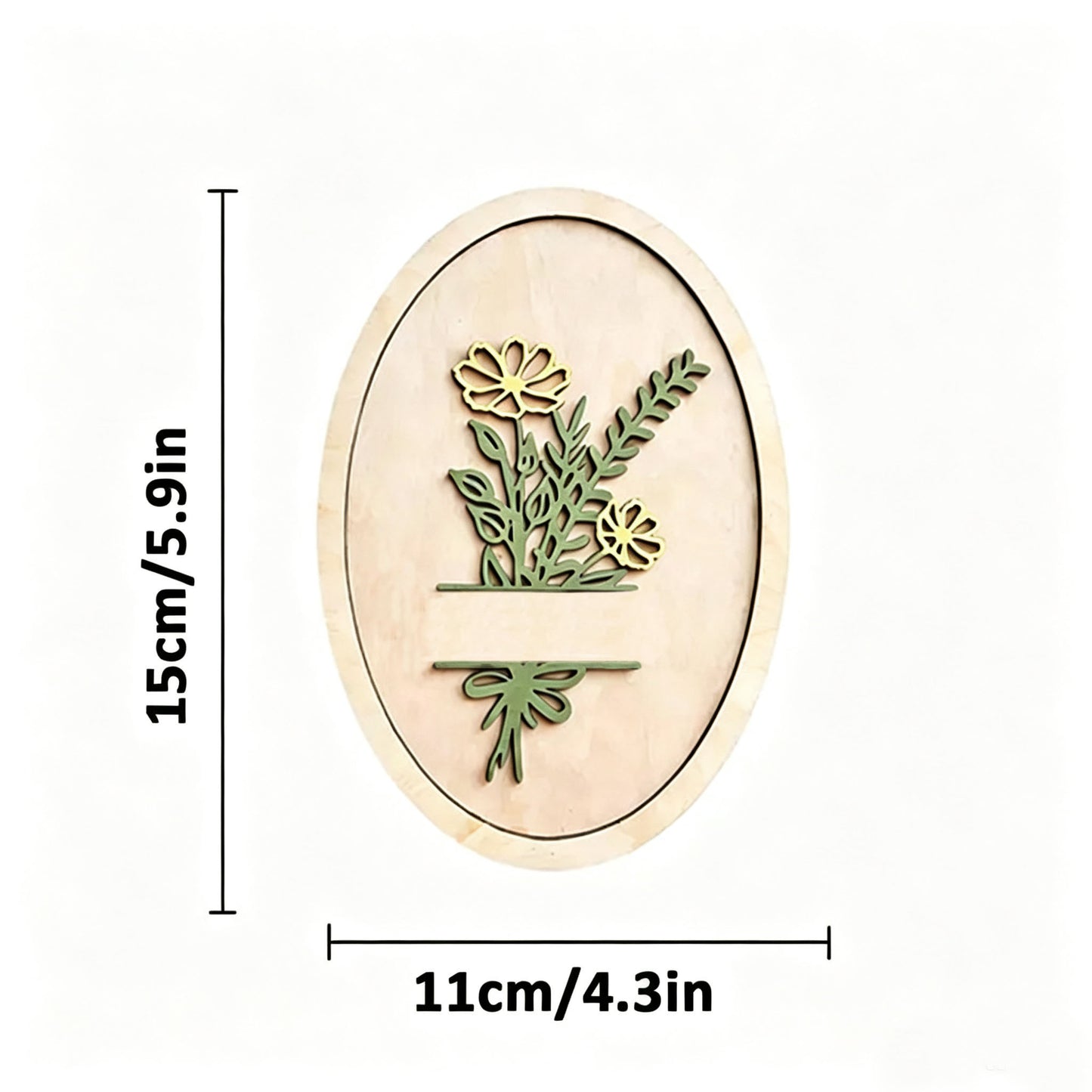 personalized flower oval wood plaque