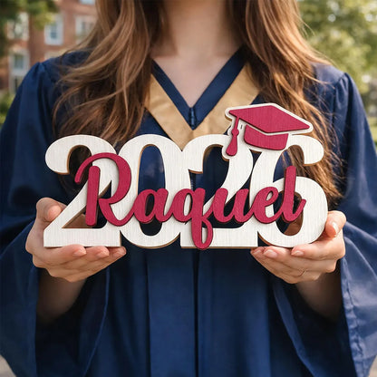 Pink personalized graduation wooden sign graduation party table decor