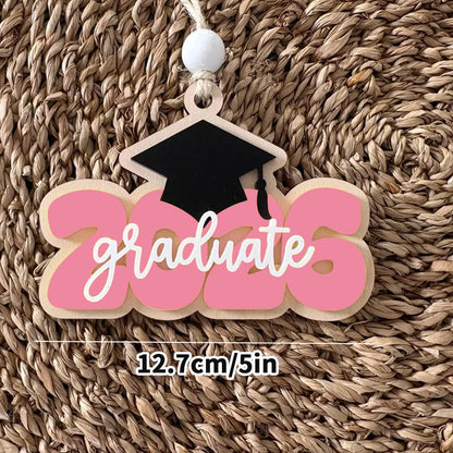 Pink customizable graduate acrylic car charm graduation decor