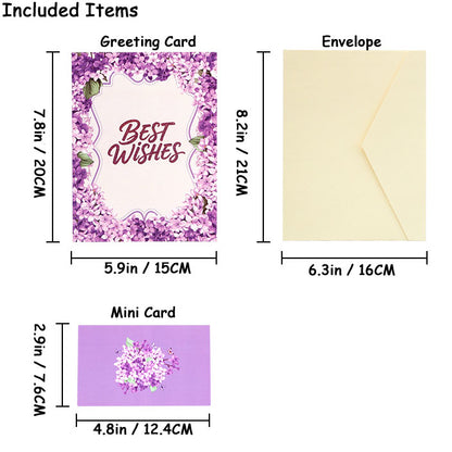 Package included items size chart, pop up greeting card