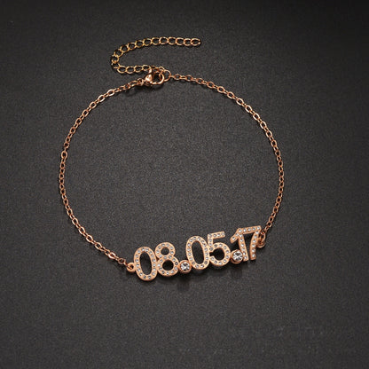 Rose gold stainless steel custom engraved special date pendant necklace, sentimental anniversary memory jewelry
