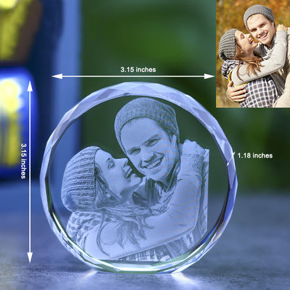 Round Crystal Photo Size Display