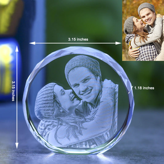 Round Crystal Photo Size Display