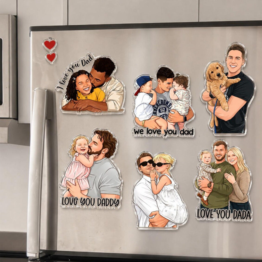 Assorted custom cartoon family acrylic fridge magnets home decor