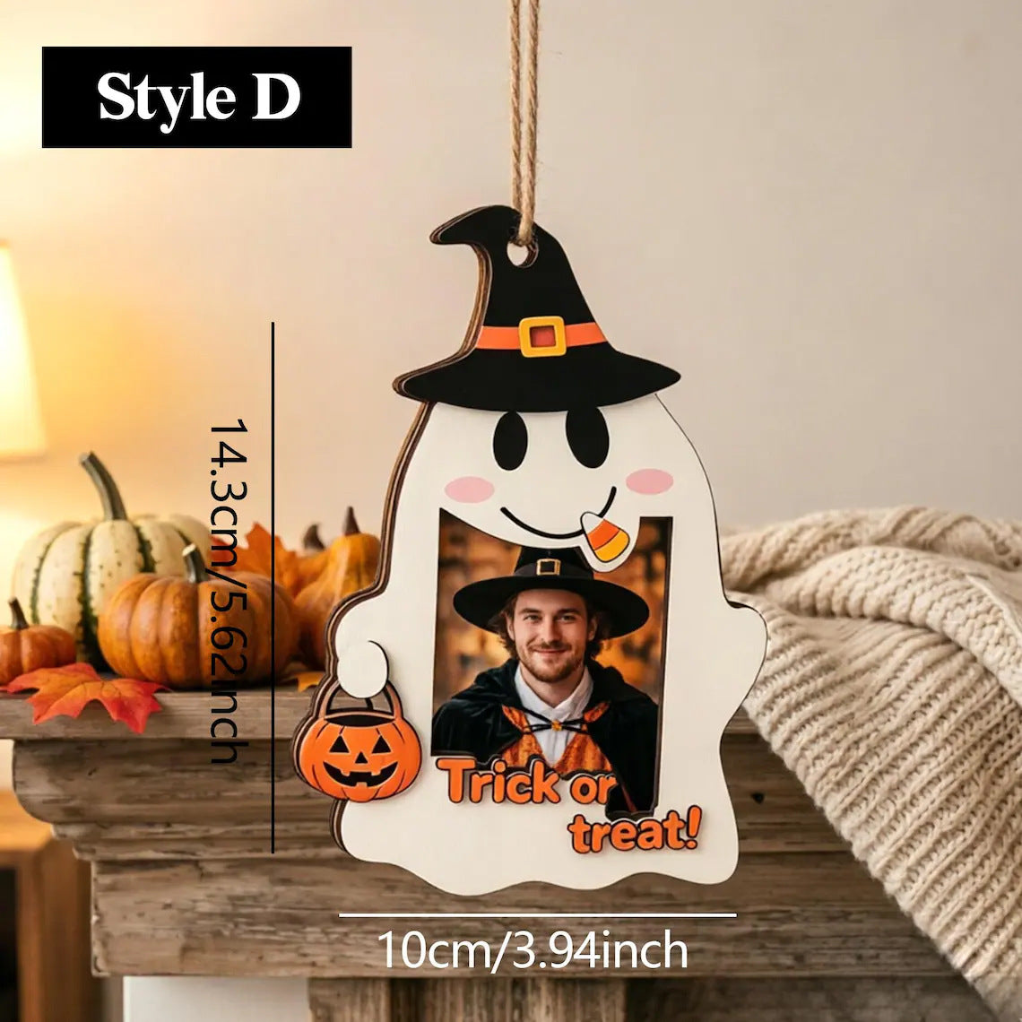 wooden photo frame Halloween decor 