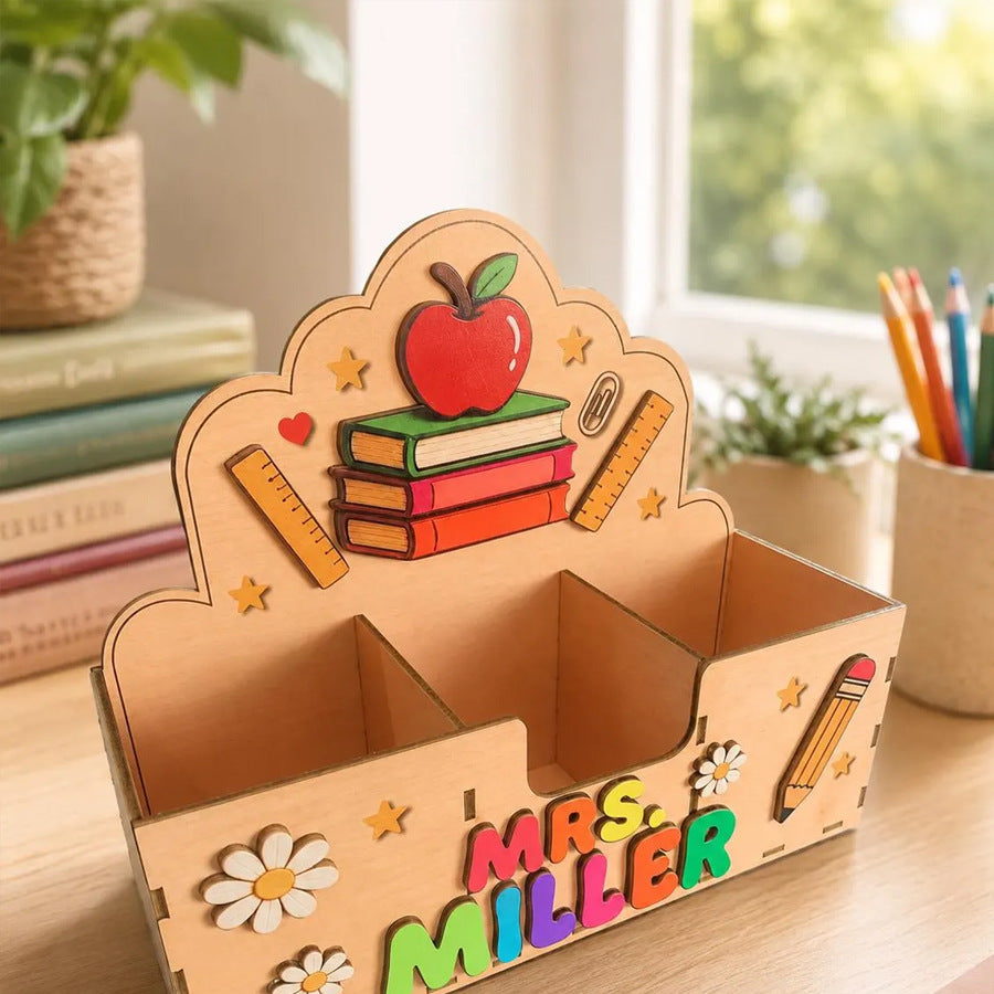 teacher stationery caddy book apple decor without stationery