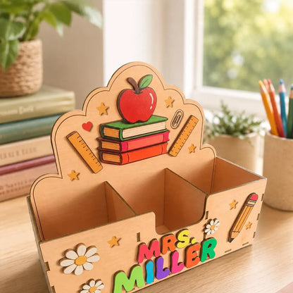 teacher stationery caddy book apple decor without stationery