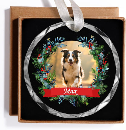 Wreath frame personalized dog memorial acrylic hanging ornament