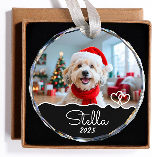 Custom pet dog photo memorial crystal ornament gift box display